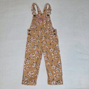 💙 Girls Floral Overalls Size 3 Cotton Blend Fall Cute Outfit